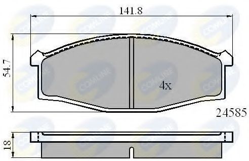 Комплект тормозных колодок, дисковый тормоз COMLINE CBP0758