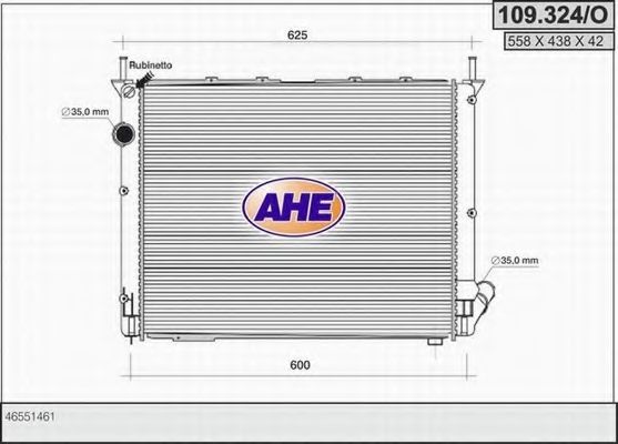 Радиатор, охлаждение двигателя AHE 109.324/O