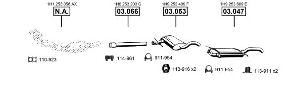 Система выпуска ОГ ASMET VA032235
