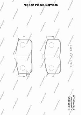 Комплект тормозных колодок, дисковый тормоз NPS LP975