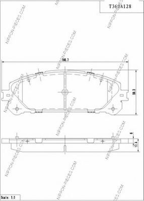 Комплект тормозных колодок, дисковый тормоз NPS T360A128