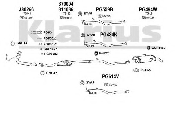 Система выпуска ОГ KLARIUS 630439U
