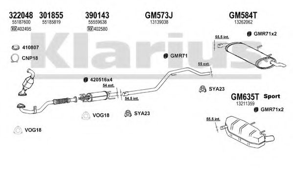 Система выпуска ОГ KLARIUS 391501U