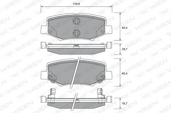 Комплект тормозных колодок, дисковый тормоз WEEN 151-2727