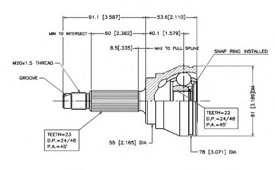 Шарнирный комплект, приводной вал VEMA 18210