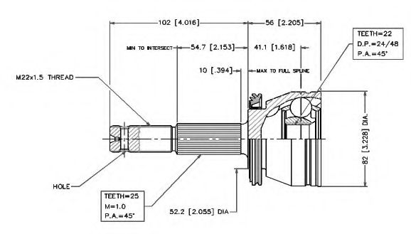 Шарнирный комплект, приводной вал VEMA 18437