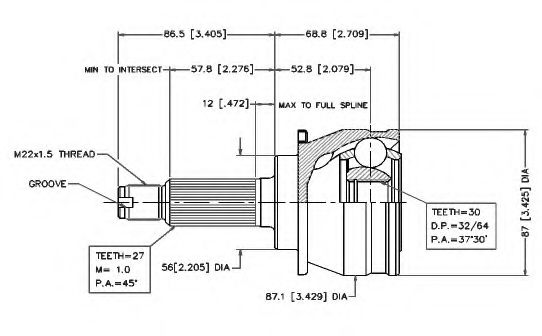 Шарнирный комплект, приводной вал VEMA 18449