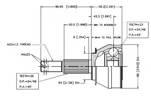 Шарнирный комплект, приводной вал VEMA 18477