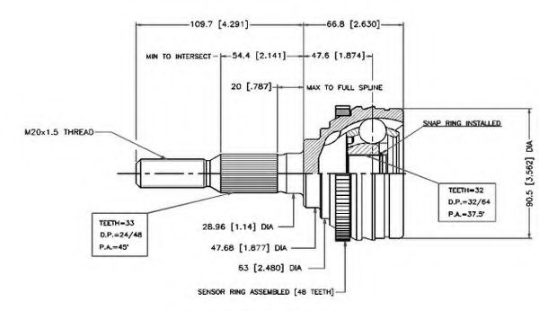 Шарнирный комплект, приводной вал VEMA 18511