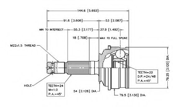Шарнирный комплект, приводной вал VEMA 18530