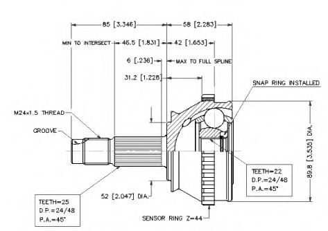 Шарнирный комплект, приводной вал VEMA 18609