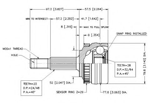 Шарнирный комплект, приводной вал VEMA 18623