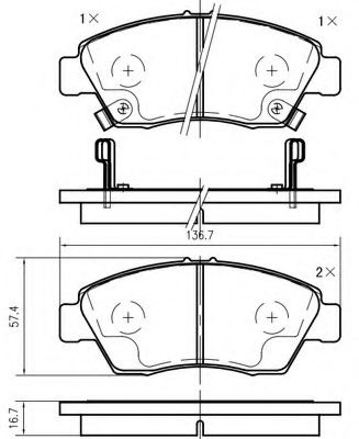 Комплект тормозных колодок, дисковый тормоз VEMA K614200