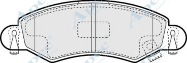 Комплект тормозных колодок, дисковый тормоз APEC braking PAD1165