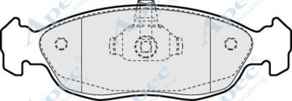 Комплект тормозных колодок, дисковый тормоз APEC braking PAD951