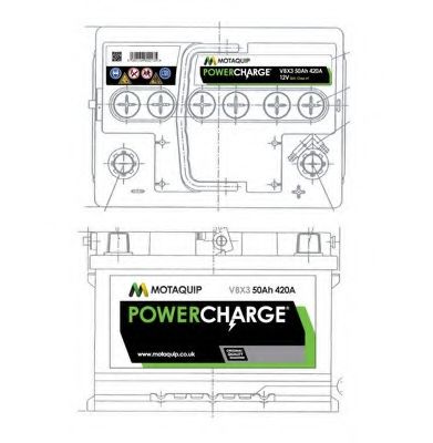Стартерная аккумуляторная батарея MOTAQUIP VBX3