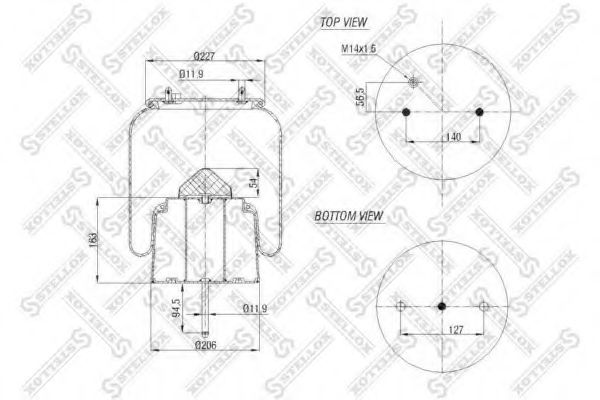 Кожух пневматической рессоры STELLOX 84-00152-SX