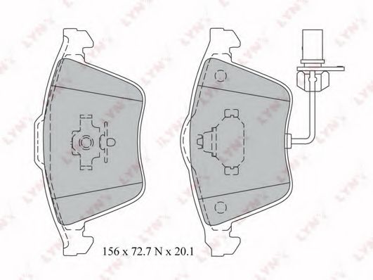 Комплект тормозных колодок, дисковый тормоз LYNXauto BD-1217