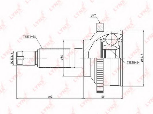 Шарнирный комплект, приводной вал LYNXauto CO-4418A