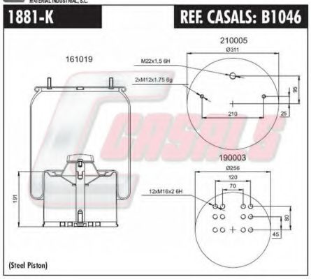 Кожух пневматической рессоры CASALS B1046