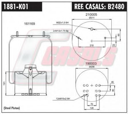 Кожух пневматической рессоры CASALS B2480