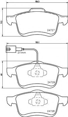 Комплект тормозных колодок, дисковый тормоз HELLA PAGID 8DB 355 014-241