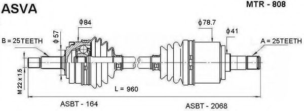 Приводной вал ASVA MTR-808