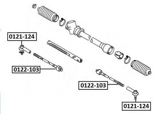 Осевой шарнир, рулевая тяга ASVA 0122-103