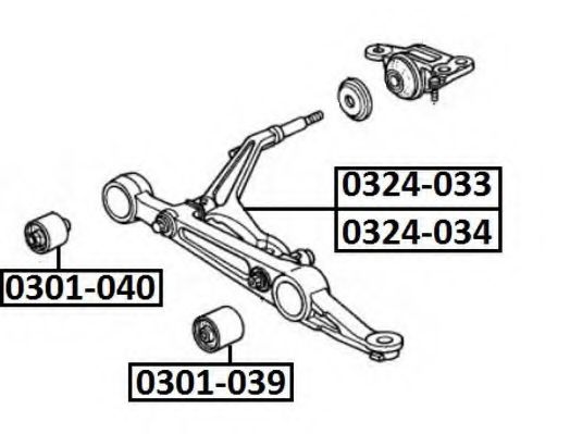 Подвеска, рычаг независимой подвески колеса ASVA 0301-040