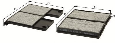 Фильтр, воздух во внутренном пространстве GOODWILL AG 411 2K CFC