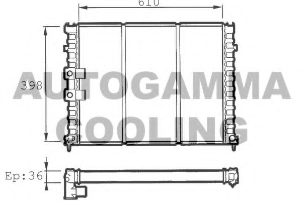 Радиатор, охлаждение двигателя AUTOGAMMA 100207