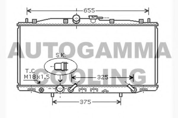 Радиатор, охлаждение двигателя AUTOGAMMA 104515