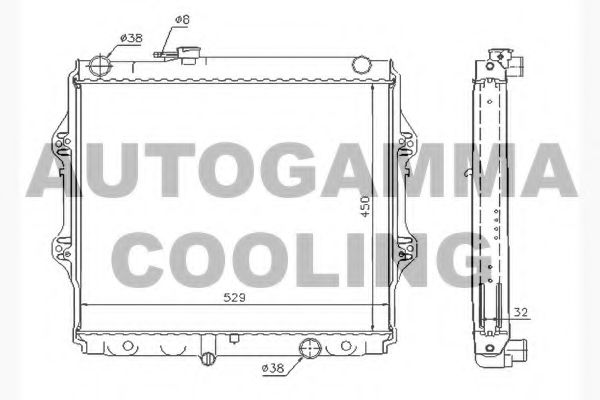 Радиатор, охлаждение двигателя AUTOGAMMA 104731