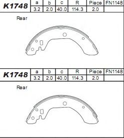 Комплект тормозных колодок ASIMCO K1748