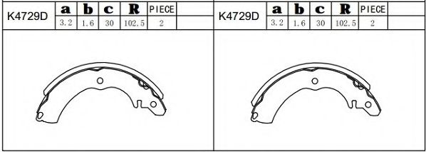 Комплект тормозных колодок ASIMCO K4729D
