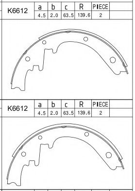 Комплект тормозных колодок ASIMCO K6612