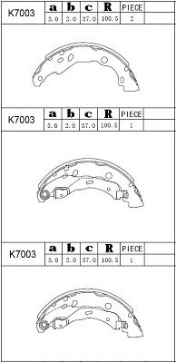 Комплект тормозных колодок ASIMCO K7003