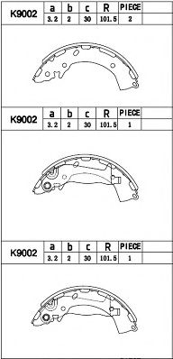 Комплект тормозных колодок ASIMCO K9002