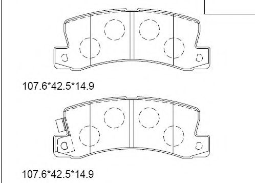 Комплект тормозных колодок, дисковый тормоз ASIMCO KD2732