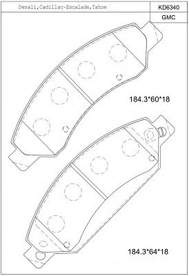Комплект тормозных колодок, дисковый тормоз ASIMCO KD6340
