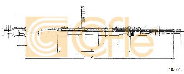 Трос, стояночная тормозная система COFLE 10.661
