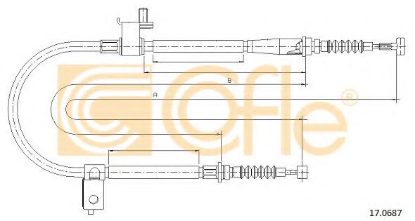 Трос, стояночная тормозная система COFLE 17.0687