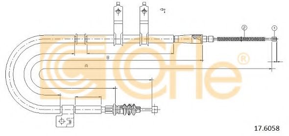 Трос, стояночная тормозная система COFLE 17.6058