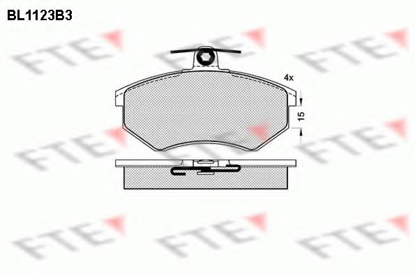 Комплект тормозных колодок, дисковый тормоз FTE BL1123B3