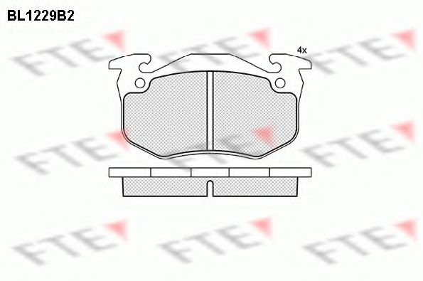 Комплект тормозных колодок, дисковый тормоз FTE BL1229B2