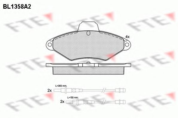 Комплект тормозных колодок, дисковый тормоз FTE BL1358A2