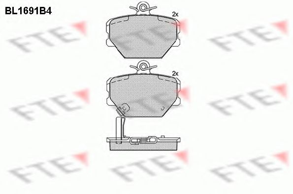 Комплект тормозных колодок, дисковый тормоз FTE BL1691B4