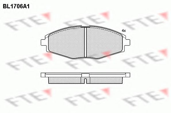 Комплект тормозных колодок, дисковый тормоз FTE BL1706A1