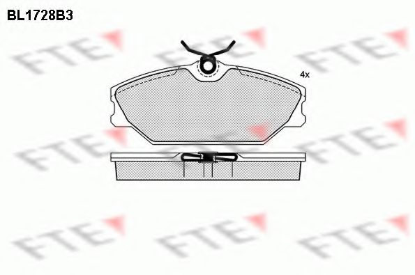 Комплект тормозных колодок, дисковый тормоз FTE BL1728B3