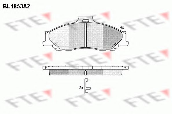 Комплект тормозных колодок, дисковый тормоз FTE BL1853A2